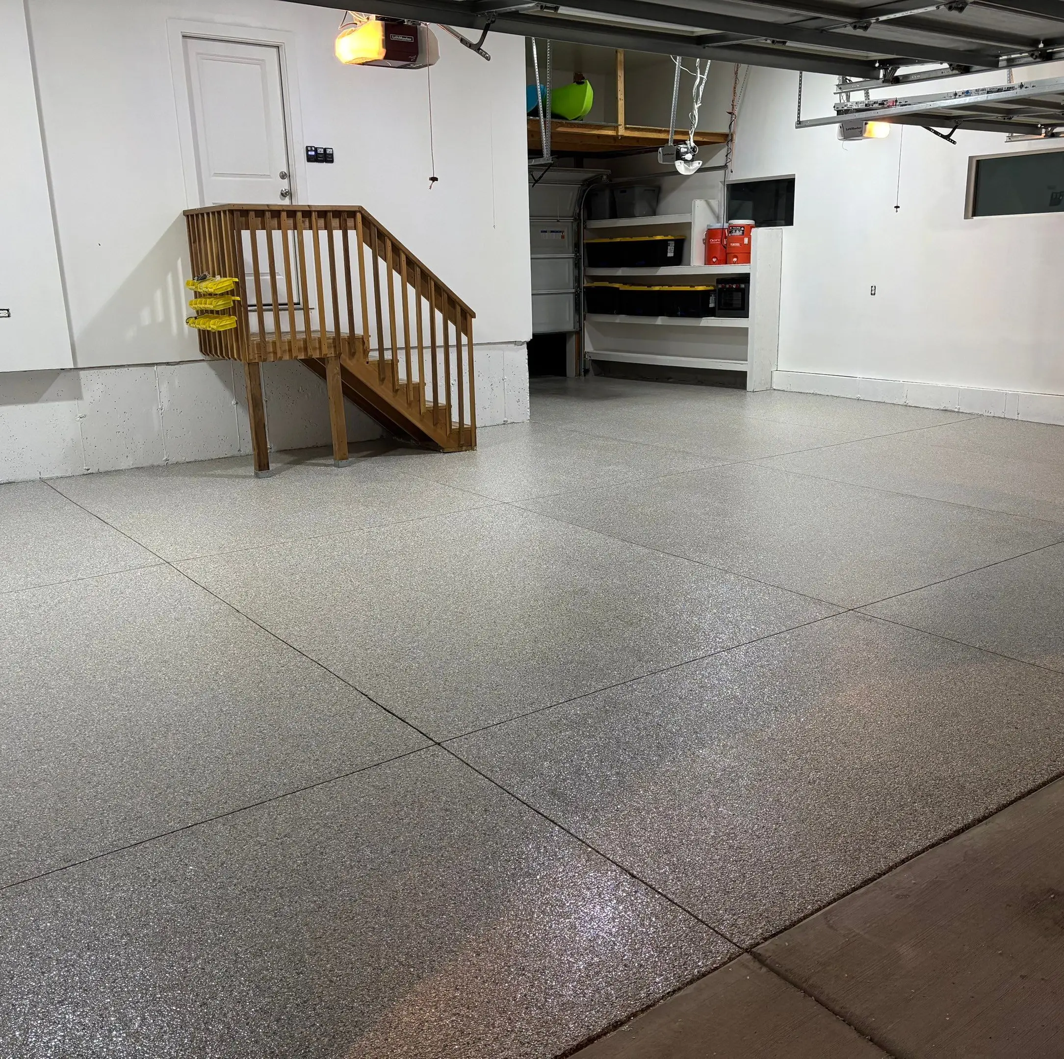 Customer custom garage floor after Penntek installation